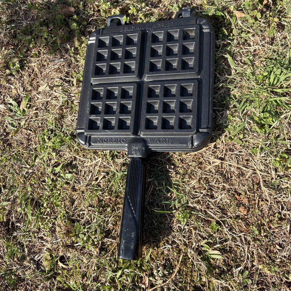 Vintage‎ Nordic Ware Belgian Waffler Stove Top Camping Waffle Iron Maker